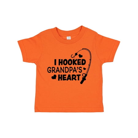 

Inktastic I Hooked Grandpa s Heart with Fishing Rod Gift Toddler Boy or Toddler Girl T-Shirt