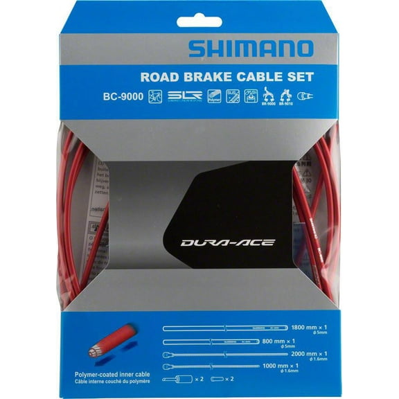 Shimano Dura-Ace 9000 Polymer-Coated Brake Cable Set, Red