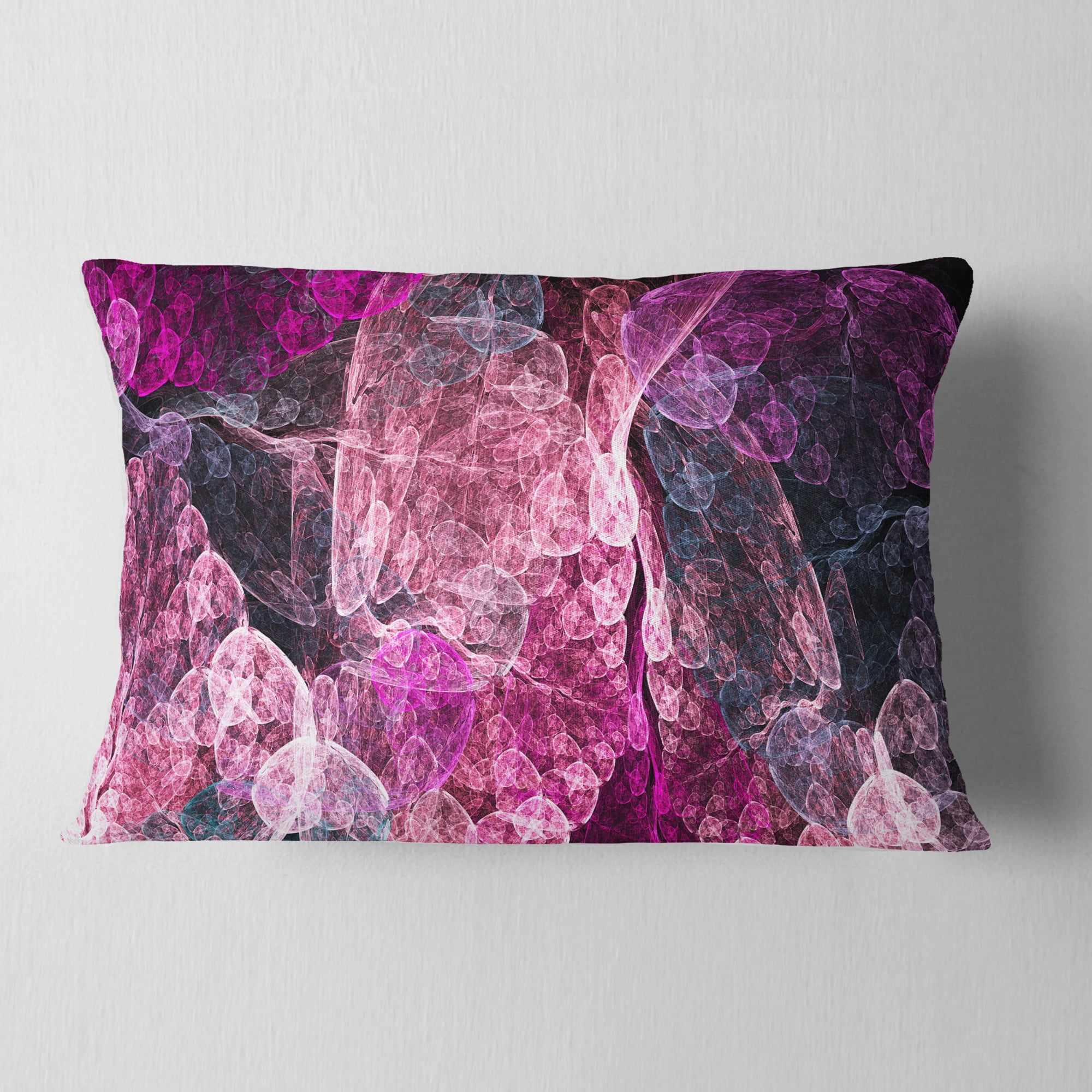 Designart Abstract Purple Fractal Illustration - Abstract Throw Pillow - 12x20