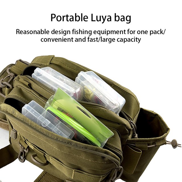pitrice Multi-Fonctionnelle Pêche Sacs à Main Simple Épaule Crossbody Unique Épaule Compartiments Portable Équipement Utilitaire Sac de Rangement Extérieur Sac à Main Noir