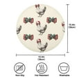 thumbnail image 3 of 15.4" Round Placemat Set of 4 Polyester Fabric Place Mats Non-Slip Dining Kitchen Table Mats for Kitchen Party Decor Bow and Chickens, 3 of 5