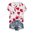 thumbnail image 4 of Short Sleeve Tops for Women Casual Neck Shirts Blouses Summer Womens Tshirts Red M, 4 of 4