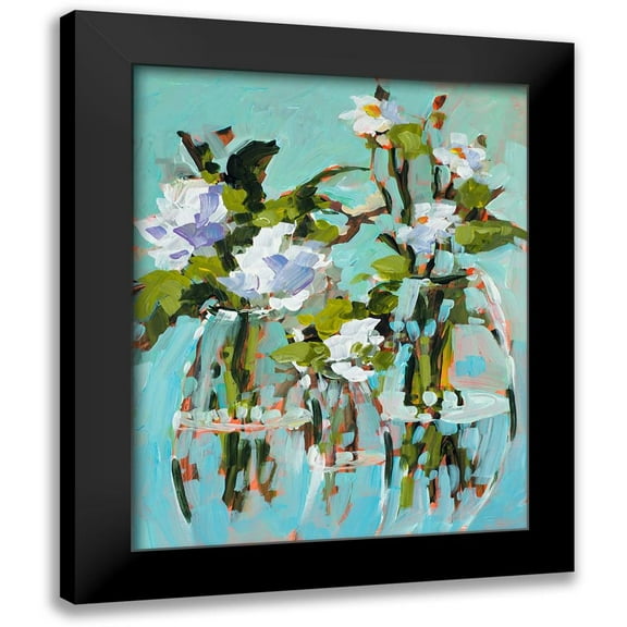 Slivka, Jane 12x14 Black Modern Framed Museum Art Print Titled - Flowers In Vases