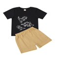 thumbnail image 3 of Boy T-shirt Set  Neck Printed T-shirt Lace Up Short Pants, 3 of 6