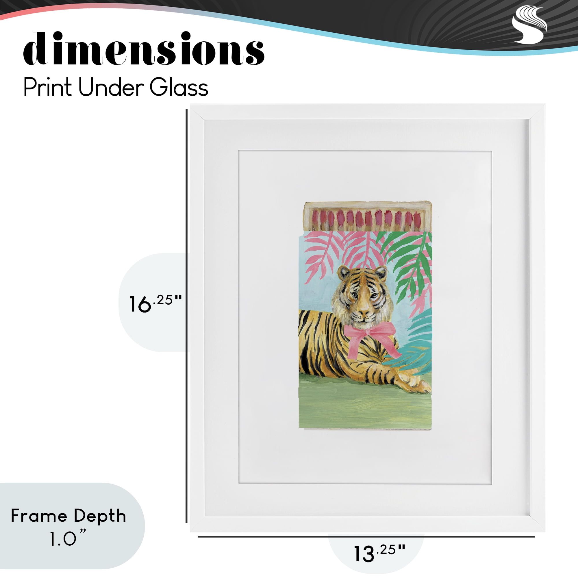 Stupell Industries Tropical Tiger Matchbook White Framed Print Under Glass, design by Lanie Loreth