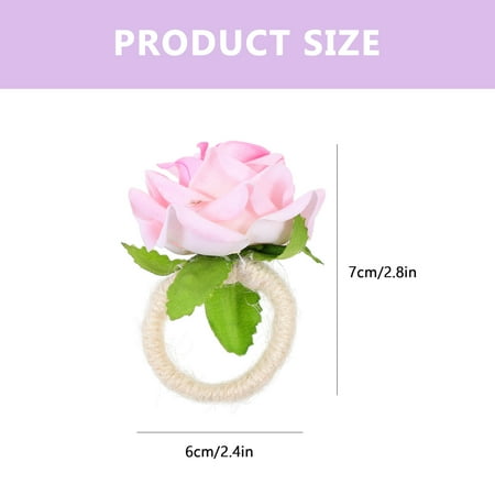 

4pcs Rose Flower Napkin Holders Rose Flower Napkin Rings Handicraft Flower Napkin Holders