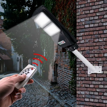 Akoyovwerve 90W 180-LED Sensoring Security Lights Outdoor Solar Light with Remote Controller and Radar Built-In Sensor
