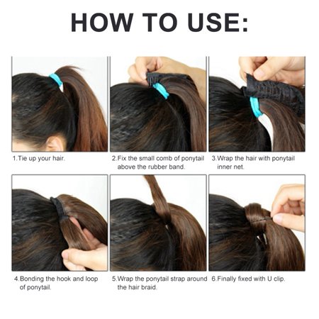 Ejoyous Long Straight Wrap Around Hair Extension Ponytail Wig