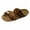 Khaki, variant on Retro Womens Leopard Print Flats Sandals Beach Shoes Thick-Soled Cork Slippers