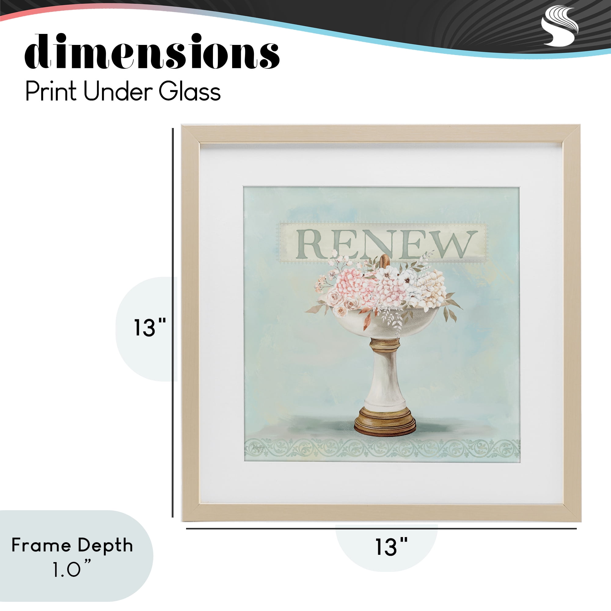 Stupell Industries Renew Floral Sink Birch Framed Print Under Glass, design by Mollie B.