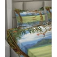 thumbnail image 2 of Ambesonne Beach Fitted & Top Sheet Set with Shams, Trees in Tropical Land, Multicolor, 2 of 4