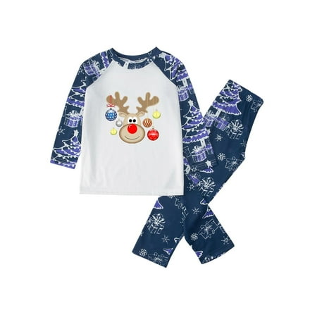 

Family Matching Christmas Pajamas Long Sleeve Cute Printed Top and Pants Sets Soft Parent-Child Pjs Outfit Sleepwear