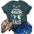 thumbnail image 2 of Camiseta con cara de playa en reposo para mujer, divertidas gafas de sol de leopardo, camisetas gráficas, camiseta de manga corta para vacaciones, amarillo, talla M Sincero Electrónica, 2 of 5