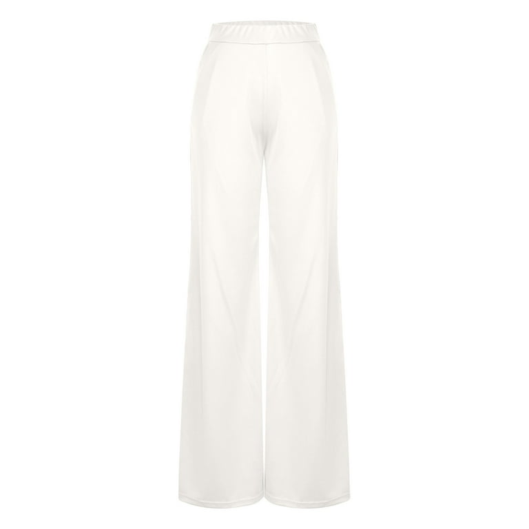 Ryrjj Women's Yoga Dress Pants High Rise Flare Bootcut Pants Pull On Wide Leg Work Trousers Business Office Casual Slacks with Pockets(White,L) Ryrjj Women's Yoga Dress Pants High Rise Flare Bootcut Pants Pull On Wide Leg Work Trousers Business Office Casual Slacks with Pockets(White,L)