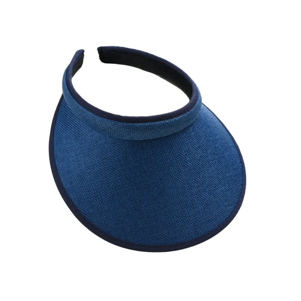 Minnieouse Sombreros para el sol Protección Clip-On Gorras Visera de lino Ajustable Grandes aleros Parte vacía Color sólido Regalo deportivo Sombreros azul marino Minnieouse AP010232-05