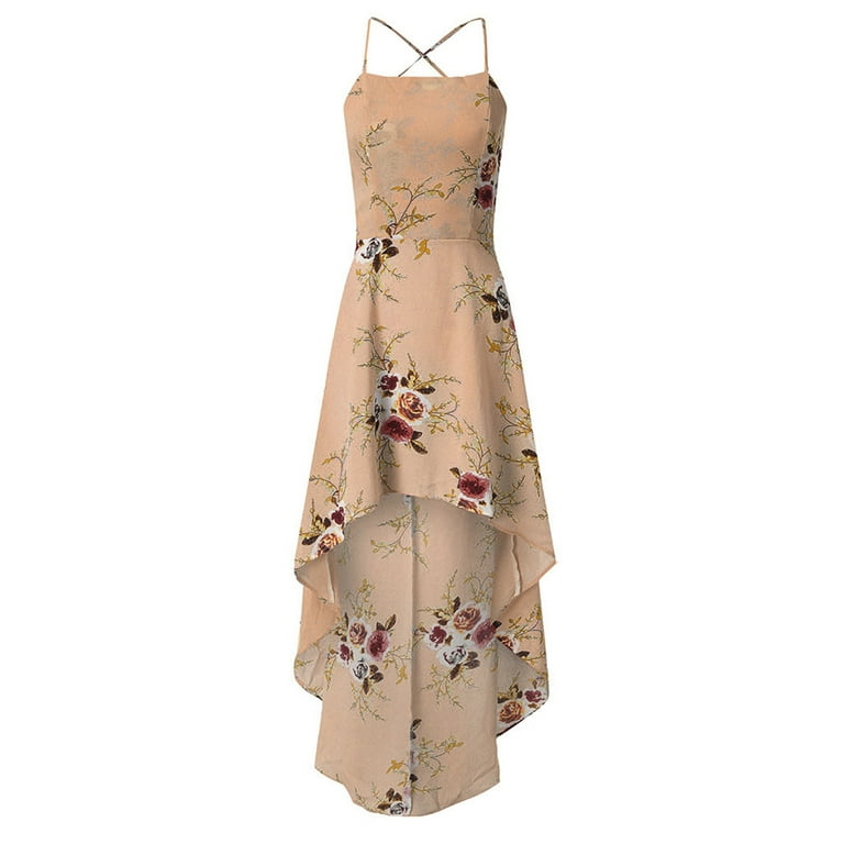 knee length dresses for ladies Baltic Born Womens Montaigne Ruffle Maxi Dress | Light Blue Floral