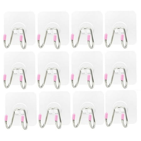 

Alexsix Self-Adhesive Wall Hooks Double-Headed Heavy-Duty Reusable Hanging Hook Up