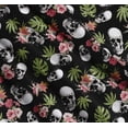 thumbnail image 3 of Soimoi Cotton Poplin Fabric Monstera Leaves,Floral & Horror Skull Halloween Decor Fabric Printed Yard 56 Inch Wide, 3 of 7