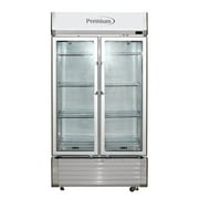 18 Cu. Ft. Double Door Commercial Refrigerator Beverage Cooler in Gray