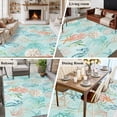 thumbnail image 5 of Large Area Rugs for Living Room Bedroom, Teal Red Coastal 5'x8' Rug Washable Carpet Runner Indoor Outdoor, Nautical Seahorse Beach Coral Starfish Non Slip Floor Mats Rug for Kitchen, Bathroom, 5 of 8
