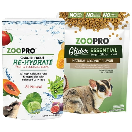 Exotic Nutrition Glider Essential Starter Package - ZooPro Glider Essential & ZooPro Garden Fresh Re-Hydrate