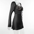 thumbnail image 4 of Vestido Vestido ajustado de mujer Encaje Patchwork Estilo vintage Cierre de cremallera Traje de vacaciones Ygjytge Negro S para Mujer, 4 of 9