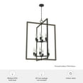 thumbnail image 6 of Hunter - Woodburn 12-light Noble Bronze, Extra Large Pendant Light, Dimmable, Modern Style, Rectangle Shaped, for Bedrooms, Dining, Living Rooms - 19860, 6 of 6