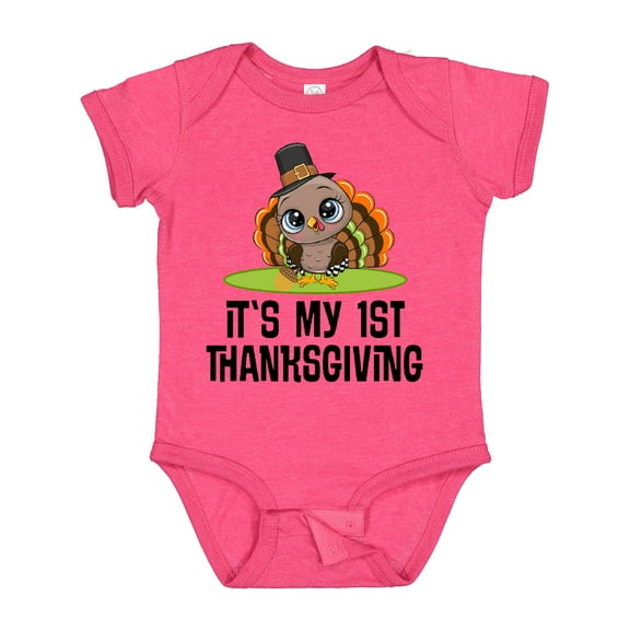 Inktastic First Thanksgiving Pilgrim Turkey Boys or Girls Baby Bodysuit
