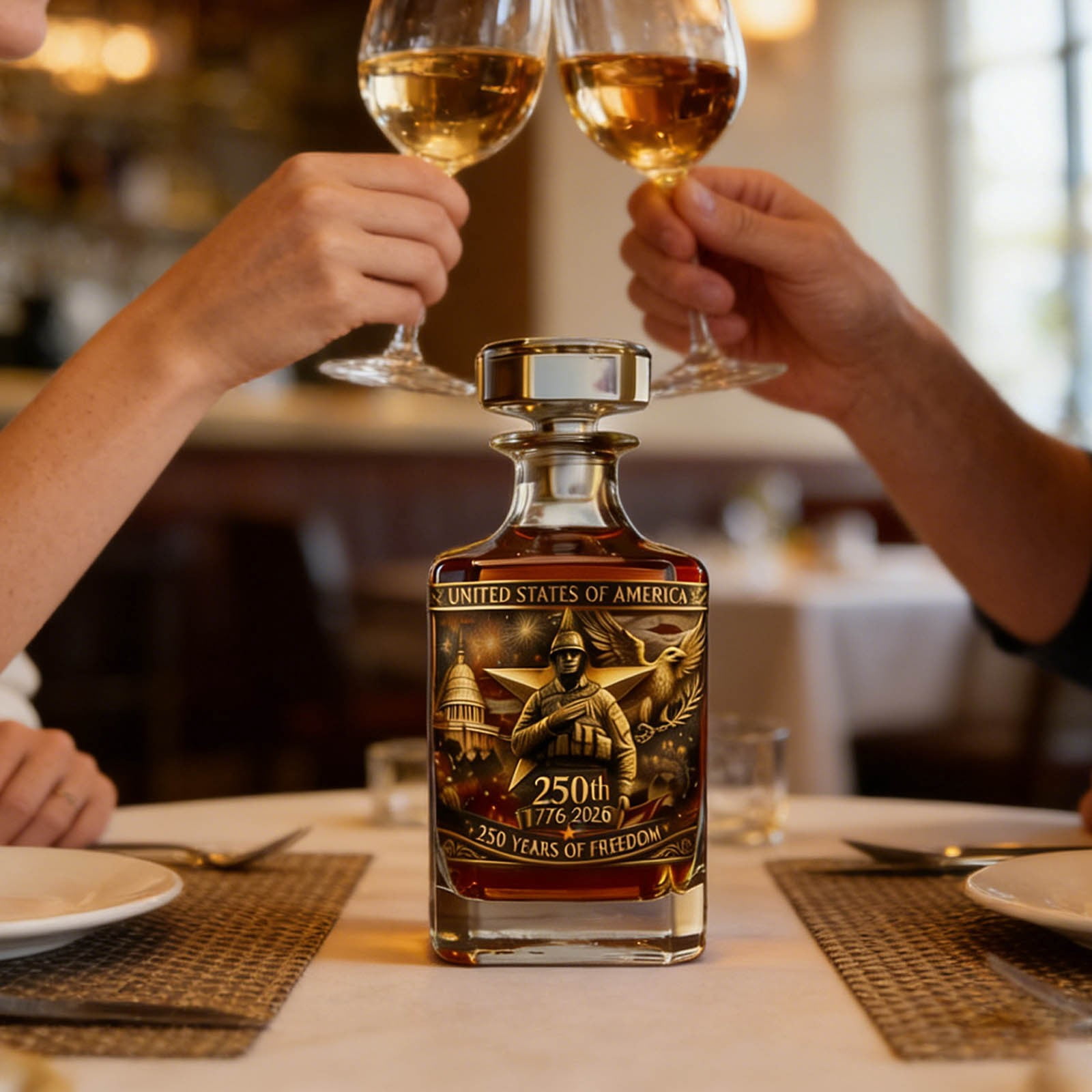 USA 250th Anniversary Bottle America 250th Anniversary Bottle Glass , Father's Day For Liquor Or Cup, We The People 250 Anniversarys Decanter For Scotch Bourbon