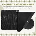 thumbnail image 6 of Rollbacks & More 8 Inch Chinese Japanese Folding Fan Original Wooden Hand Flower Bamboo Pocket For Home Decor Party Decoration-Black, 6 of 9
