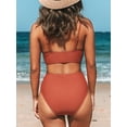 thumbnail image 2 of Cupshe Women's Red Twist High Waist Bikini Set V Neck Swimwear | Cupshe, 2 of 4