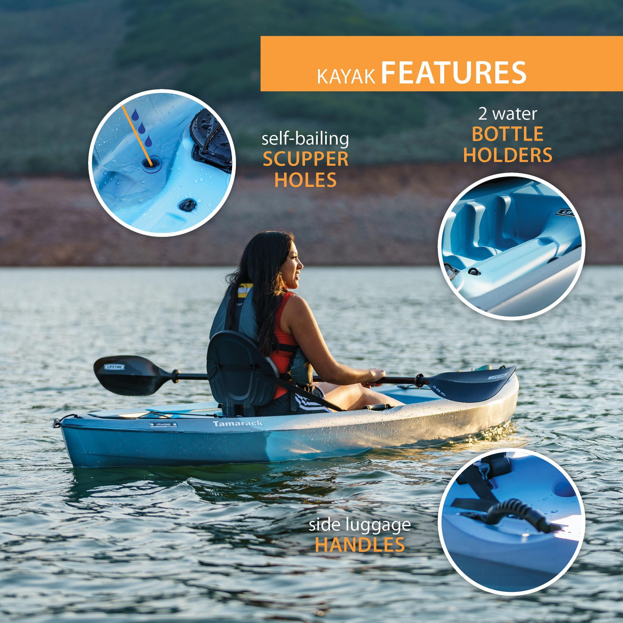 Lifetime Tahoma 10 ft Sit-On-Top Kayak, Emperor Fusion (91346)