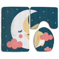 thumbnail image 1 of ABPHQTO Estrella de la luna del espacio de la galaxia colorida Juego de alfombras de baño de 3 piezas Alfombra de baño Alfombra de contorno y tapa de inodoro ABPHQTO  Cont-CHAPPLE-25692, 1 of 2