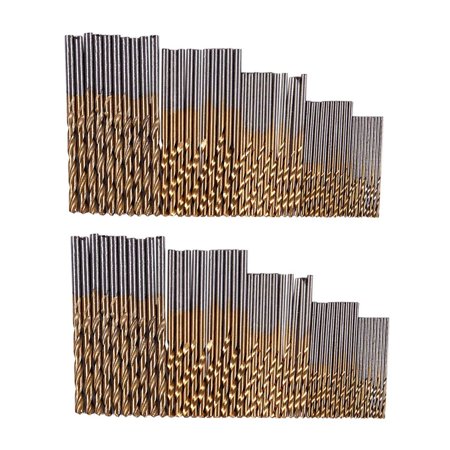 

100Pcs 1/1.5/2.0/2.5/3mm Titanium Coated HSS Drill Bit Set