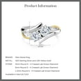 thumbnail image 5 of Gem Stone King 1.02 Cttw 925 Silver and 10K Yellow Gold White Lab Grown Diamond Crossover Engagement Ring for Women | Round 5MM (Size 5), 5 of 5