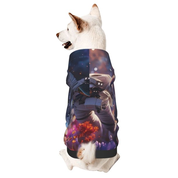 Balery Astronaut In Cosmic Garden Sudadera con Capucha para Perros Pequeños – Ropa para Mascotas, Disfraz para Perros y Gatos, Ideal para Fiestas y Cosplay-Medium