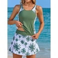 thumbnail image 4 of Asoul Tankini Swimsuits for Women Two Piece Bathing Suits Tummy Control Ruched Swim Suits with Skirt, 4 of 8