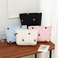 thumbnail image 6 of Versatile Cosmetic Bag Bow Embroidered Makeup Storage Bag for Toiletries and Cosmetics Fashionable Dumpling Design for Makeup, 6 of 6