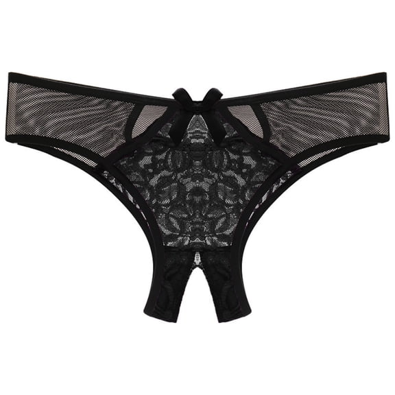 Lingerie for Women Underpants Open Crotch Low Waist Lace Briefs Underwear Babydoll Breathable Panties