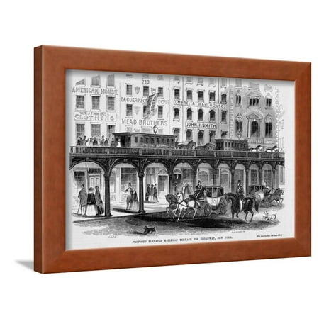 New York Elevated Railway - Proposed Elevated Railway in New York Framed Print Wall Art