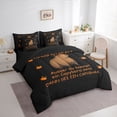 thumbnail image 2 of Erosebridal Kawaii Animal Capybara Bedding Comforter Set 7 Pieces For Boys Girls,Kids Fruit Orange Full Bedding Set,Black Brown,Black Reversible, 2 of 6
