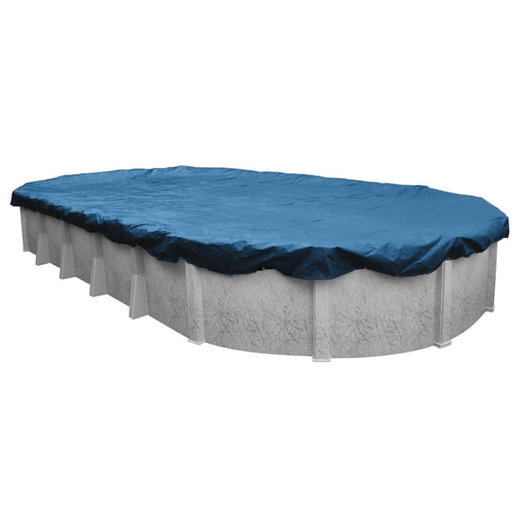 Robelle 12 x 18 ft Heavy Duty Blue Winter Oval Pool Cover for Above Ground Pools, 4 ft Overlap (16 x 22 ft Cover Size), Solid 8 x 8 Scrim, 2