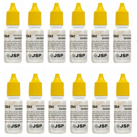LOT 12 JSP 10K Gold Metal Test Acid Karat Testing Solution Jewelry Tester Metals