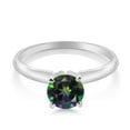 thumbnail image 2 of Gem Stone King 14K White Gold Green Mystic Topaz Solitaire Engagement 4-Prong Ring for Women | 1.00 Cttw | Round 6MM | Gemstone Birthstone (Size 5), 2 of 4