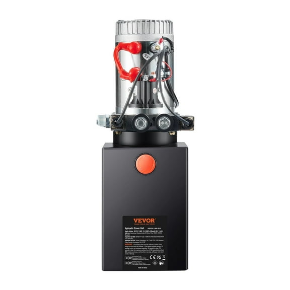 Hydraulic Pump, 6 Quart Hydraulic Power Unit, 3200 PSI Max Relief Pressure,Double Acting Dump Trailer Pump, 0.91 GPM Flow Rate,  DC 12V Hydraulic Pump for Dump Trailer Car Lifting