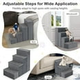 thumbnail image 4 of JJUN Dog Stairs with Storage - 23" H Folding 4-Step Pet Stairs for Small and Medium Dogs, Non-Slip & Soft Adjustable Dog Steps for High Beds Couch Sofa Window, Gray, 4 of 9