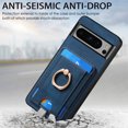 thumbnail image 4 of Nalacover 2-in-1 Magnetic Case for Google Pixel 8 Pro, Back Wallet Case with Detachable Card Holder Ring Holder Stand Phone Cover for Google Pixel 8 Pro, Vintage PU Leather Shockproof Case - Blue, 4 of 10
