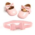 thumbnail image 2 of Orchip Baby Girl Shoes PU Leather Buckle Soft Soled with Bow Shoes, 2 of 3