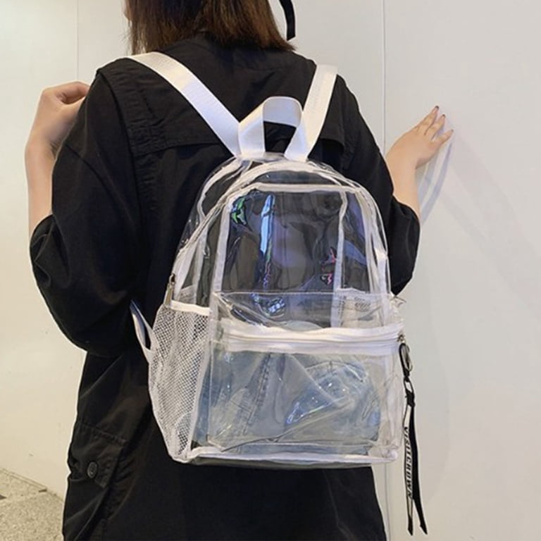 Matoen Clear Backpack Stadium Approved - Clear Mini Backpack Heavy Duty  White Clear Backpack Small Clear Backpack Transparent PVC See Through Bags  - Walmart.com