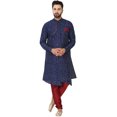 thumbnail image 1 of SKAVIJ Kurta Pajama Set for Men Traditional Wedding Party Dress Blue M, 1 of 6